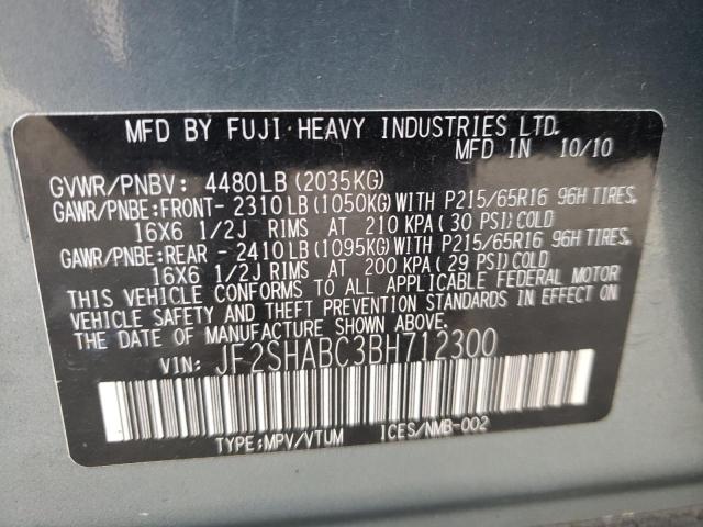 Photo 10 from auction – 2011 SUBARU FORESTER 2 with VIN JF2SHABC3BH712300