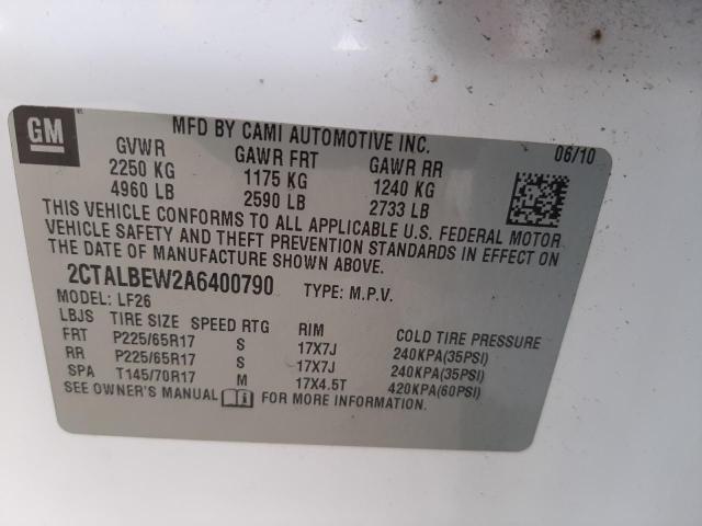 Photo 10 from auction – 2010 GMC TERRAIN SL with VIN 2CTALBEW2A6400790