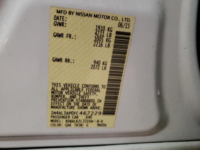 Photo 10 from auction – 2015 NISSAN ALTIMA 2.5 with VIN 1N4AL3AP0FC467229