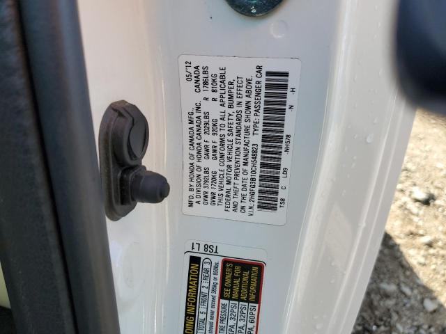 Photo 10 from auction – 2012 HONDA CIVIC EXL with VIN 2HGFG3B10CH548823