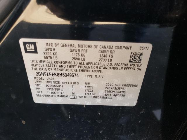 Photo 10 from auction – 2017 CHEVROLET EQUINOX LT with VIN 2GNFLFEK8H6349674