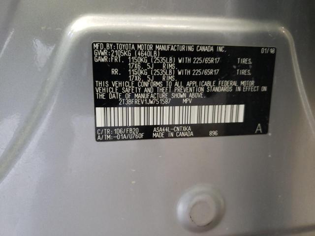 Photo 10 from auction – 2018 TOYOTA RAV4 LE with VIN 2T3BFREV1JW751587