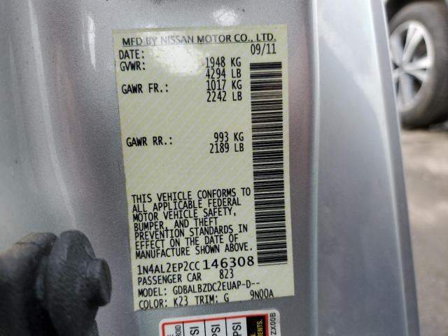 Фото 10 с аукциона – 2012 NISSAN ALTIMA S с VIN 1N4AL2EP2CC146308