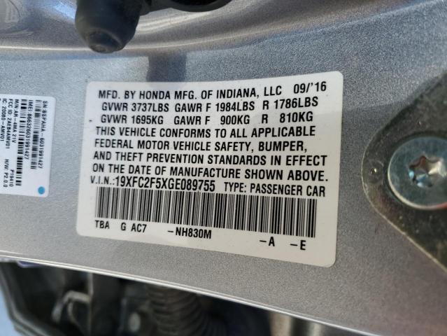 Photo 10 from auction – 2016 HONDA CIVIC LX with VIN 19XFC2F5XGE089755