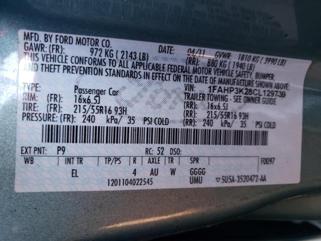 Photo 10 from auction – 2012 FORD FOCUS SE with VIN 1FAHP3K28CL129739