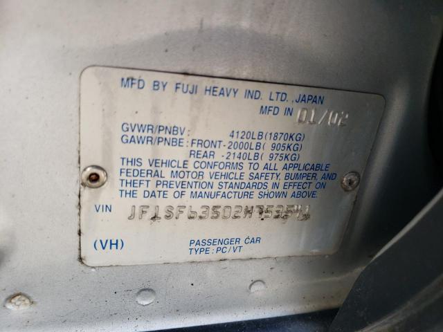 Photo 10 from auction – 2002 SUBARU FORESTER L with VIN JF1SF63502H753541