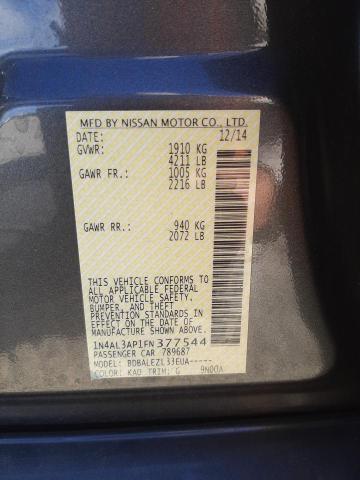 Photo 10 from auction – 2015 NISSAN ALTIMA 2.5 with VIN 1N4AL3AP1FN377544