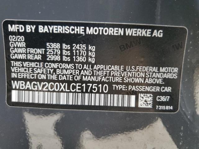 Photo 10 from auction – 2020 BMW 840I with VIN WBAGV2C0XLCE17510