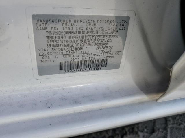 Photo 10 from auction – 2015 NISSAN VERSA S with VIN 3N1CN7AP0FL810309