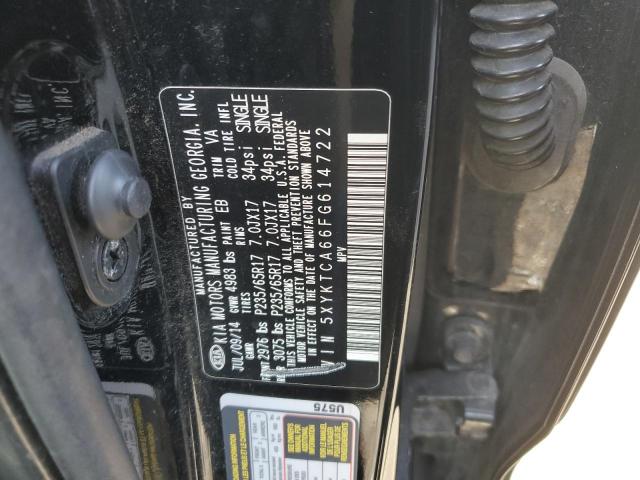 Photo 10 from auction – 2015 KIA SORENTO with VIN 5XYKTCA66FG614722