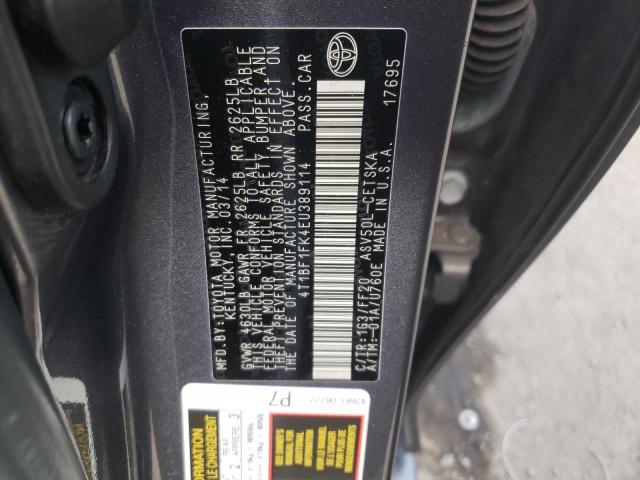 Photo 10 from auction – 2014 TOYOTA CAMRY L with VIN 4T1BF1FK4EU389114