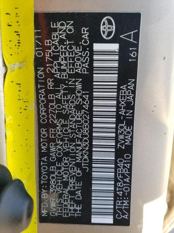 Photo 10 from auction – 2011 TOYOTA PRIUS with VIN JTDKN3DU8B0274641