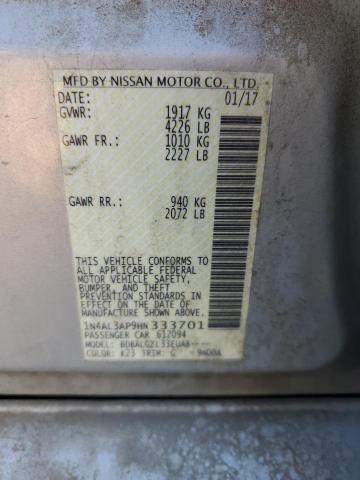 Photo 10 from auction – 2017 NISSAN ALTIMA 2.5 with VIN 1N4AL3AP9HN333701