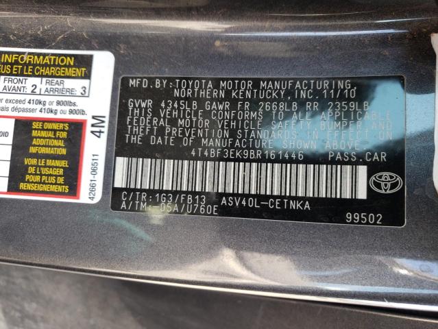 Photo 10 from auction – 2011 TOYOTA CAMRY BASE with VIN 4T4BF3EK9BR161446