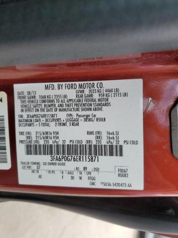 Photo 10 from auction – 2014 FORD FUSION S with VIN 3FA6P0G76ER115871