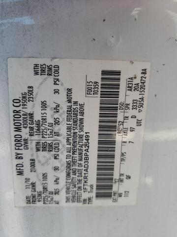 Photo 10 from auction – 2011 FORD RANGER with VIN 1FTKR1AD3BPA25491