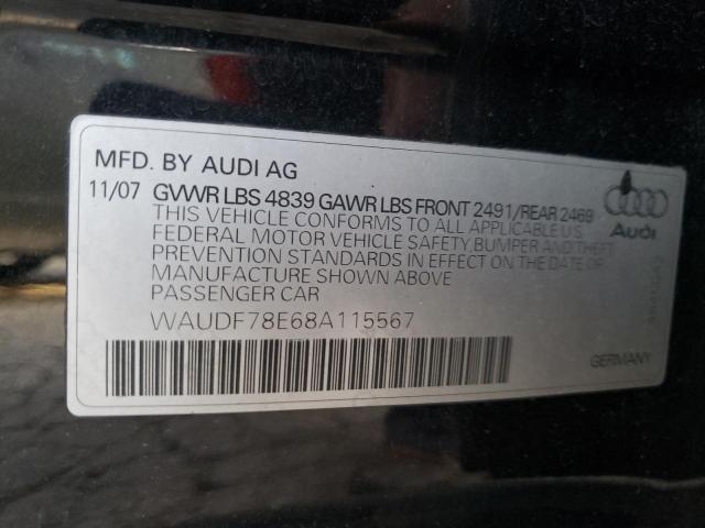 Photo 10 from auction – 2008 AUDI A4 2.0T QU with VIN WAUDF78E68A115567