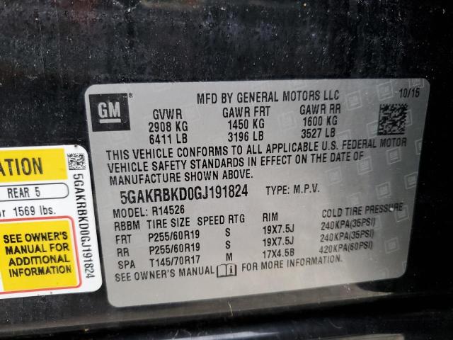 Photo 10 from auction – 2016 BUICK ENCLAVE with VIN 5GAKRBKD0GJ191824