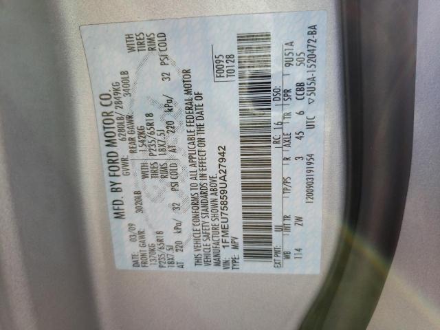 Photo 10 from auction – 2009 FORD EXPLORER with VIN 1FMEU75859UA27942