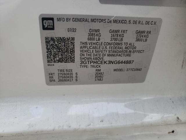 Photo 10 from auction – 2022 GMC SIERRA C15 with VIN 3GTPHCEK3NG644887