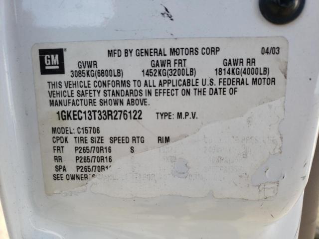 Photo 10 from auction – 2003 GMC YUKON with VIN 1GKEC13T33R276122