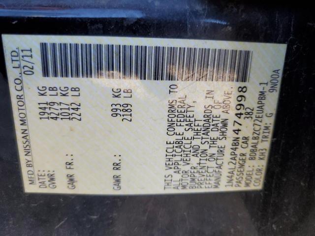 Photo 10 from auction – 2011 NISSAN ALTIMA BAS with VIN 1N4AL2AP4BN474998