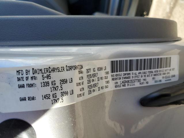 Photo 10 from auction – 2005 JEEP GRAND CHER with VIN 1J4GR48K35C677383