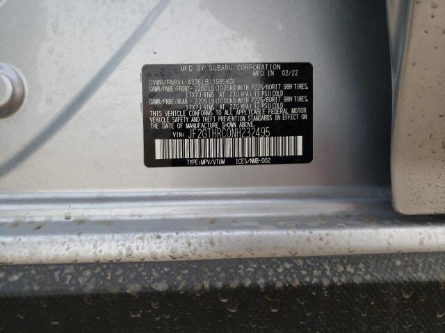 Photo 10 from auction – 2022 SUBARU CROSSTREK with VIN JF2GTHRC0NH232495