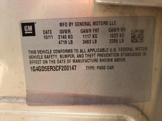 Photo 10 from auction – 2012 BUICK LACROSSE P with VIN 1G4GD5ER3CF200147