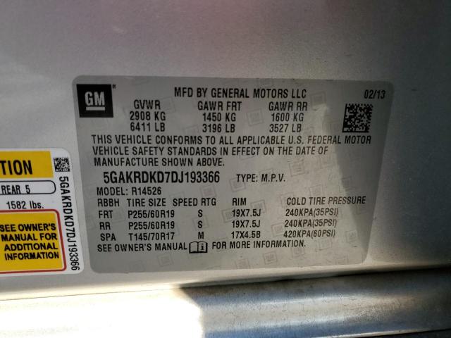 Photo 10 from auction – 2013 BUICK ENCLAVE with VIN 5GAKRDKD7DJ193366