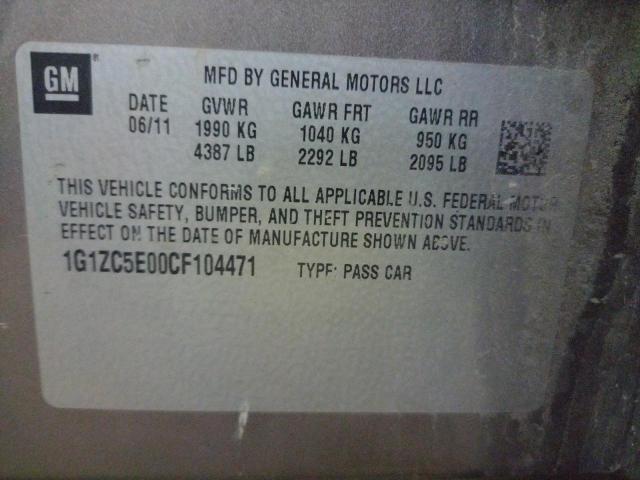 Photo 10 from auction – 2012 CHEVROLET MALIBU 1LT with VIN 1G1ZC5E00CF104471