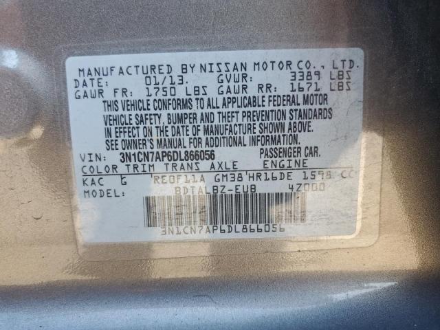 Photo 10 from auction – 2013 NISSAN VERSA S with VIN 3N1CN7AP6DL866056
