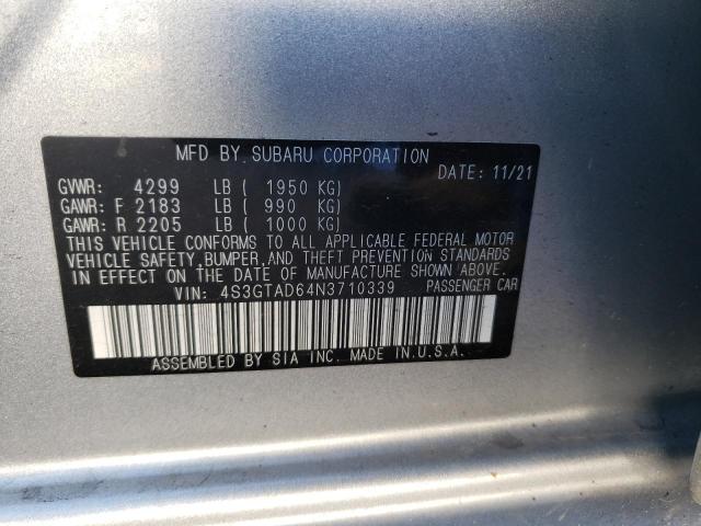Photo 10 from auction – 2022 SUBARU IMPREZA PR with VIN 4S3GTAD64N3710339