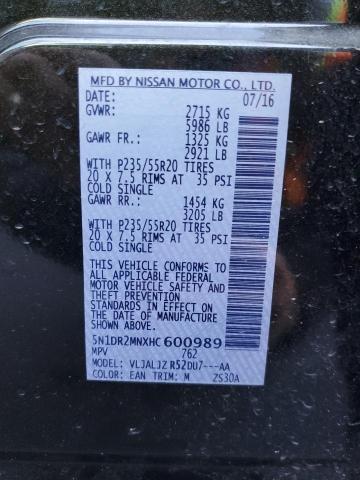Photo 10 from auction – 2017 NISSAN PATHFINDER with VIN 5N1DR2MNXHC600989