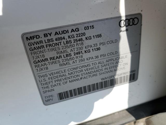 Photo 10 from auction – 2015 AUDI Q3 PRESTIG with VIN WA1GFCFS3FR013380