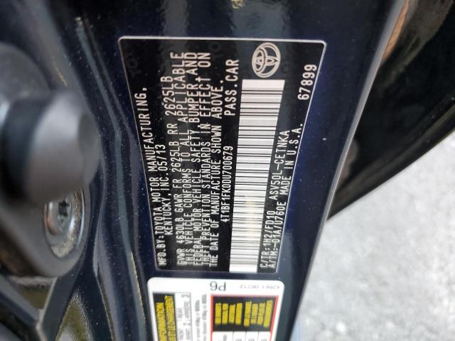 Photo 10 from auction – 2013 TOYOTA CAMRY L with VIN 4T1BF1FK0DU700679