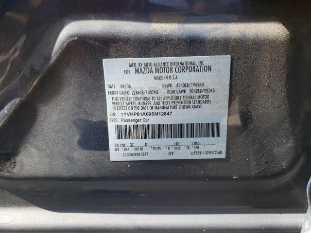 Photo 10 from auction – 2009 MAZDA 6 I with VIN 1YVHP81A695M12647