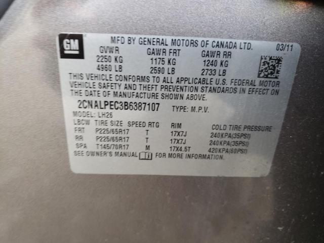 Photo 10 from auction – 2011 CHEVROLET EQUINOX LT with VIN 2CNALPEC3B6387107