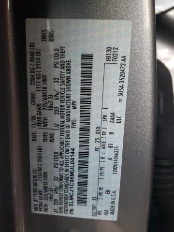 Photo 10 from auction – 2021 LINCOLN CORSAIR with VIN 5LMCJ1C96MUL04144