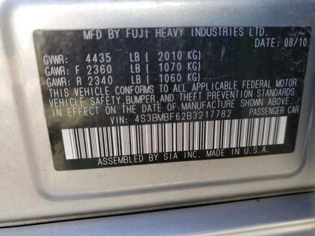 Photo 10 from auction – 2011 SUBARU LEGACY 2.5 with VIN 4S3BMBF62B3217782