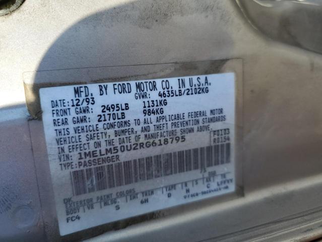 Photo 10 from auction – 1994 MERCURY SABLE GS with VIN 1MELM50U2RG618795