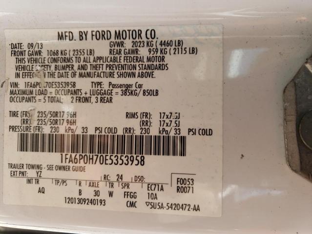 Photo 10 from auction – 2014 FORD FUSION SE with VIN 1FA6P0H70E5353958