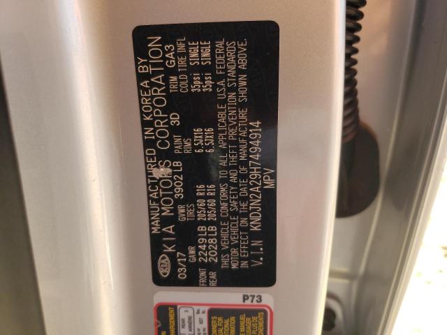 Photo 10 from auction – 2017 KIA SOUL with VIN KNDJN2A29H7494914