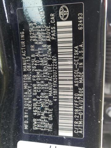Photo 10 from auction – 2013 TOYOTA CAMRY L with VIN 4T1BF1FK5DU722287