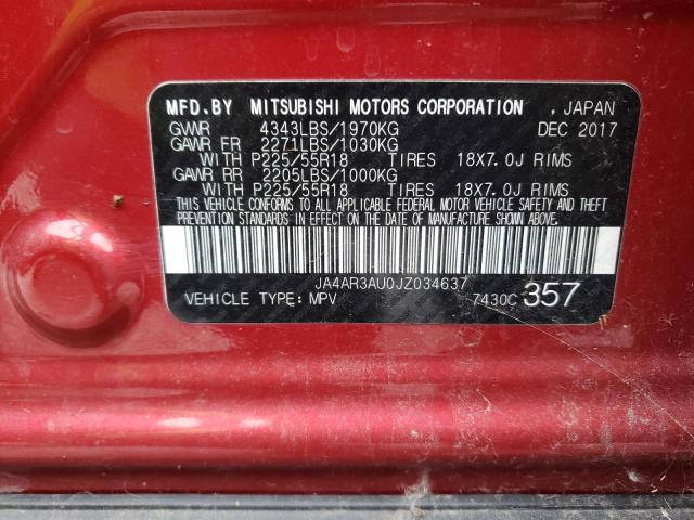 Photo 10 from auction – 2018 MITSUBISHI OUTLANDER with VIN JA4AR3AU0JZ034637