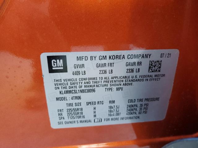 Photo 10 from auction – 2022 BUICK ENCORE GX with VIN KL4MMCSL1NB038096