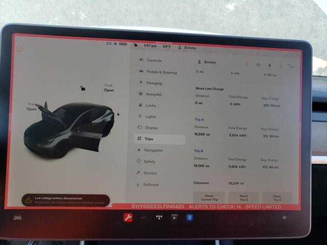 Photo 8 from auction – 2020 TESLA MODEL Y with VIN 5YJYGDEE2LF045425