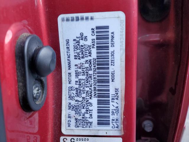 Photo 10 from auction – 2007 TOYOTA COROLLA with VIN 1NXBR32E87Z924502
