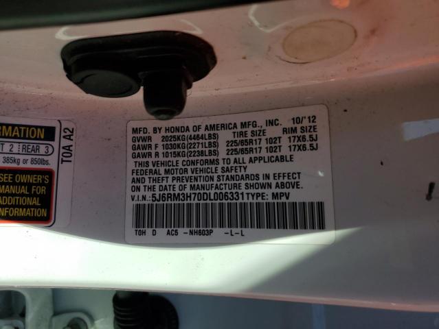 Photo 10 from auction – 2013 HONDA CR-V EXL with VIN 5J6RM3H70DL006331