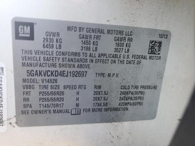 Photo 10 from auction – 2014 BUICK ENCLAVE with VIN 5GAKVCKD4EJ192697